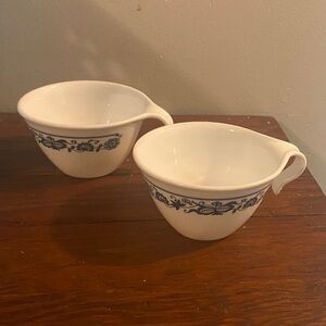 Corelle Blue and White Floral Mugs